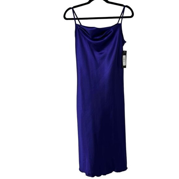 Bebe Purple Slip Midi Spaghetti Strap Dress Sz S Women’s - Picture 1 of 7